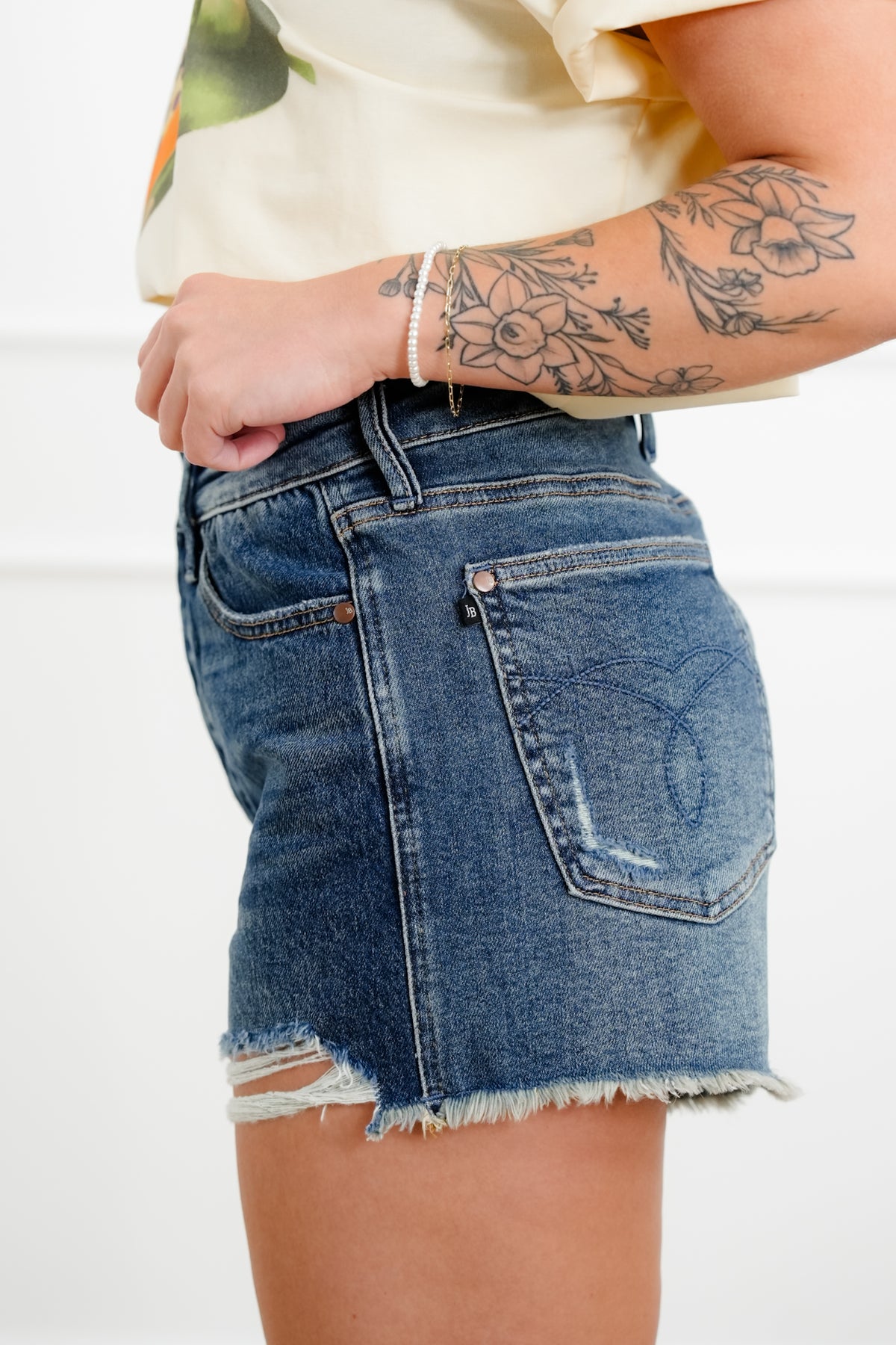 Judy Blue Dark Wash Rigid Magic Cut Off Shorts - Freckled Poppy