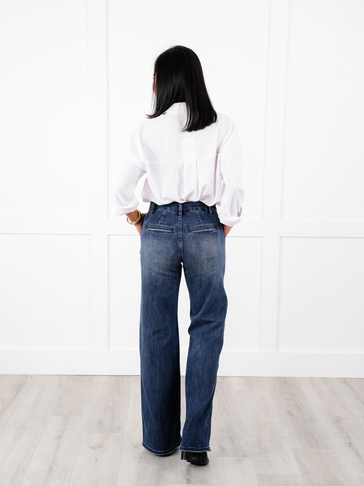 Mica High Rise Dark Wash Wide Leg Jeans - Freckled Poppy