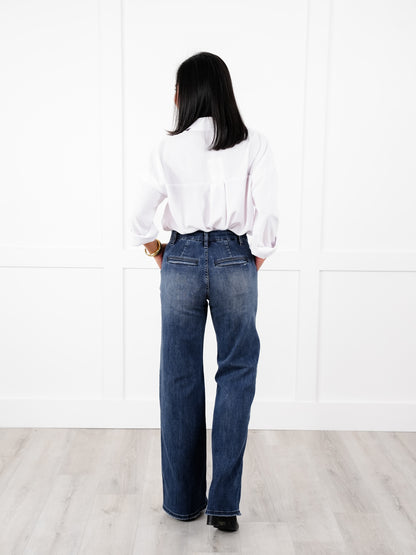Mica High Rise Dark Wash Wide Leg Jeans - Freckled Poppy