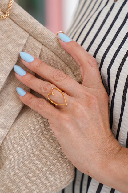 Restock! Chansutt Pearls Gold Heart Ring - Freckled Poppy