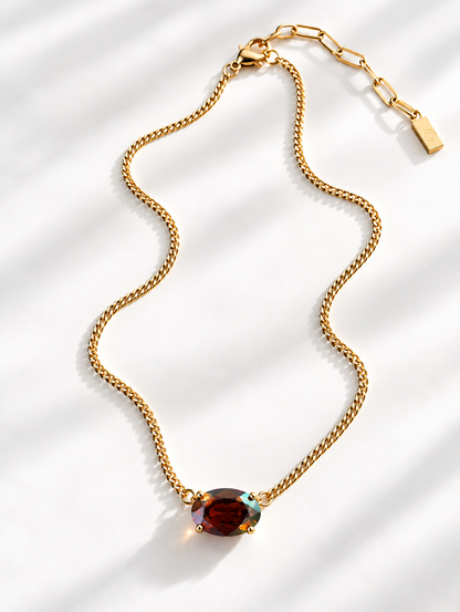 TOVA Iza Crystal Necklace - Freckled Poppy