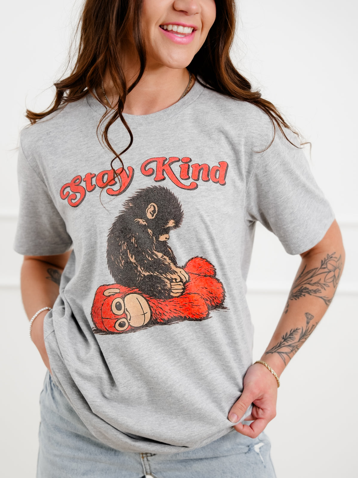 Plus/Reg Short Sleeve "Stay Kind" Graphic Tee - Freckled Poppy