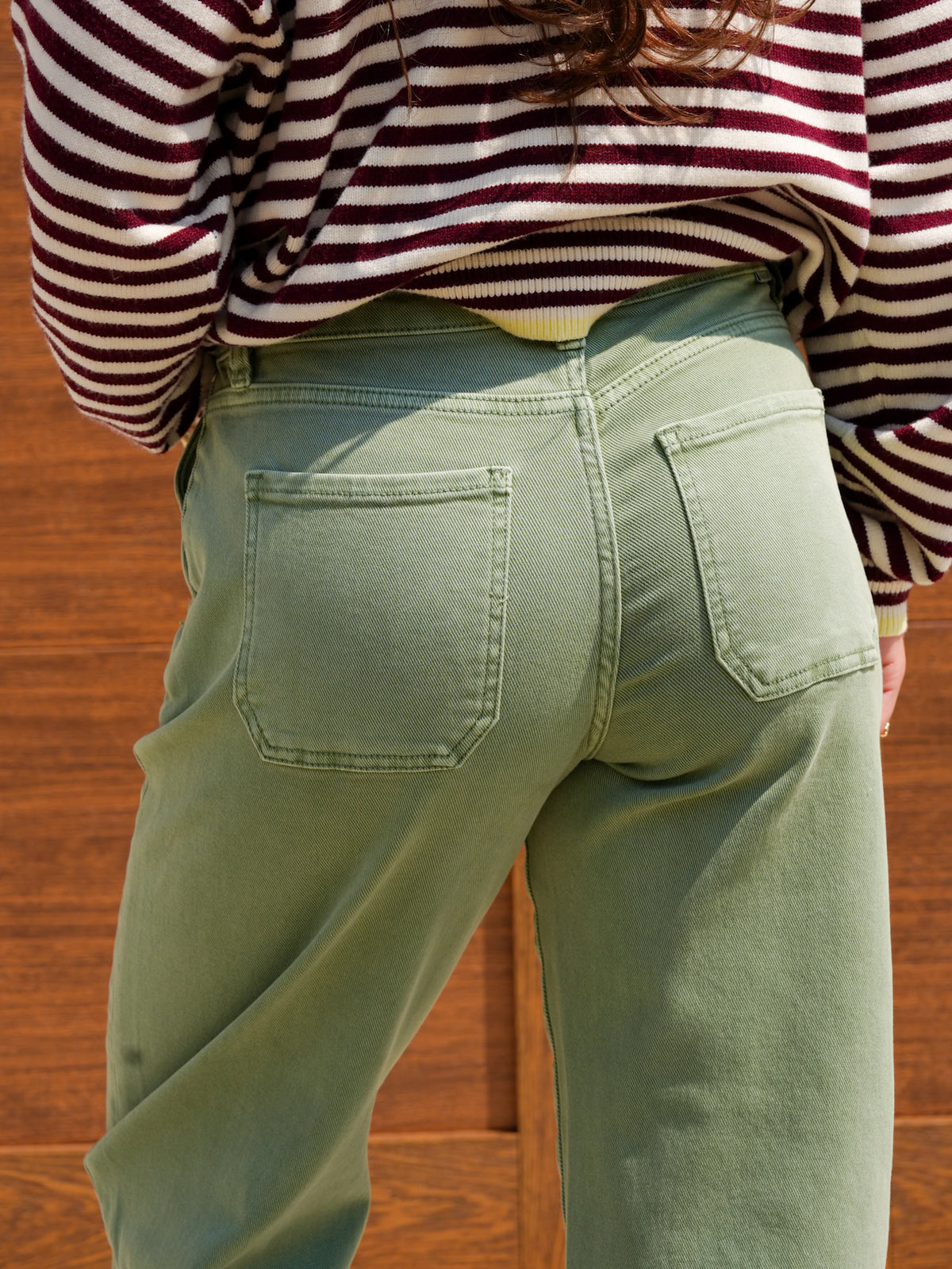 Risen Mid Rise Olive Tummy Control Barrel Jeans - Freckled Poppy