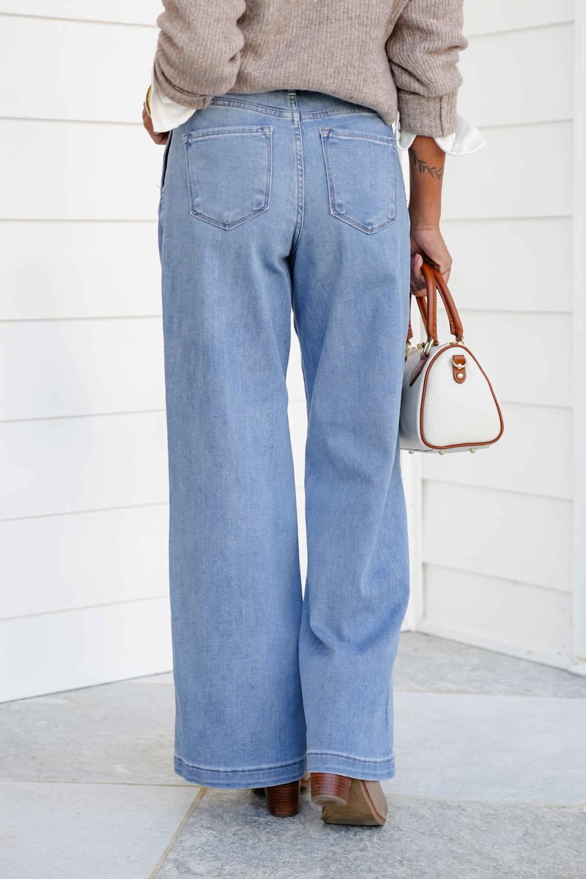 Risen The Windsor Relaxed Waist Wide Leg Jeans - Freckled Poppy