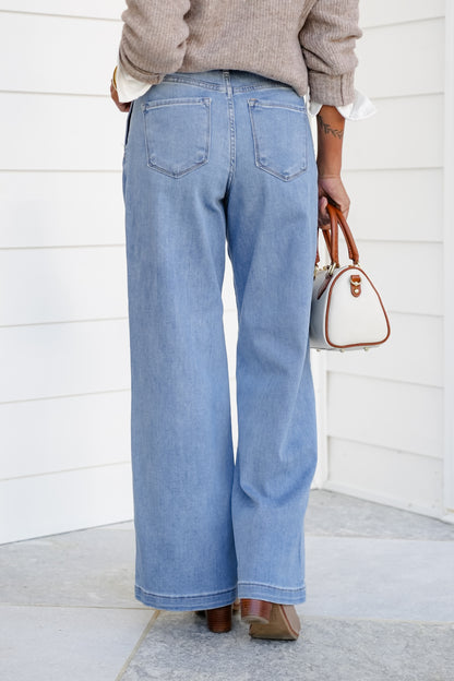 Risen The Windsor Relaxed Waist Wide Leg Jeans - Freckled Poppy