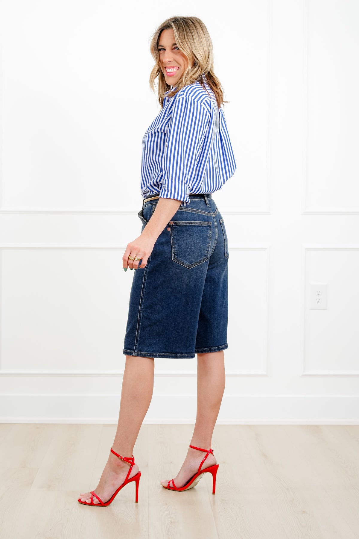 Judy Blue Dark Wash Jort - Freckled Poppy