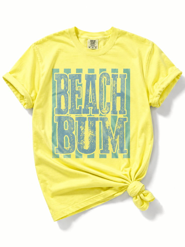 Plus/Reg Short Sleeve "Beach Bum" Graphic Tee - Freckled Poppy
