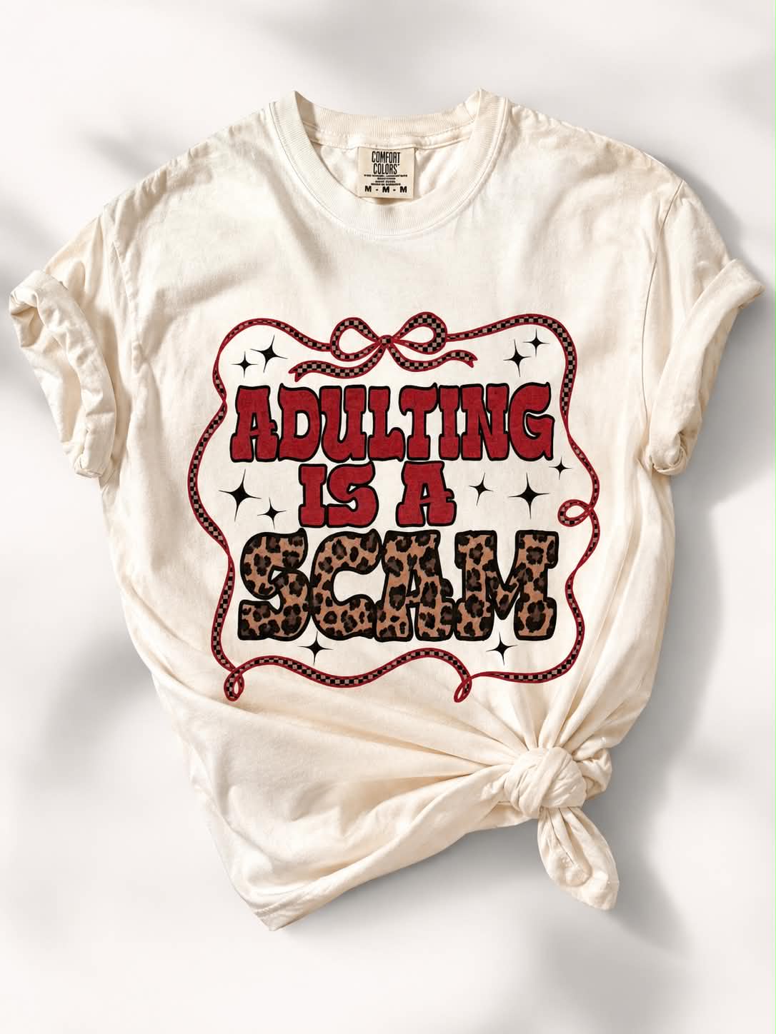 Plus/Reg Short Sleeve Adulting is a Scam Graphic Tee - Freckled Poppy