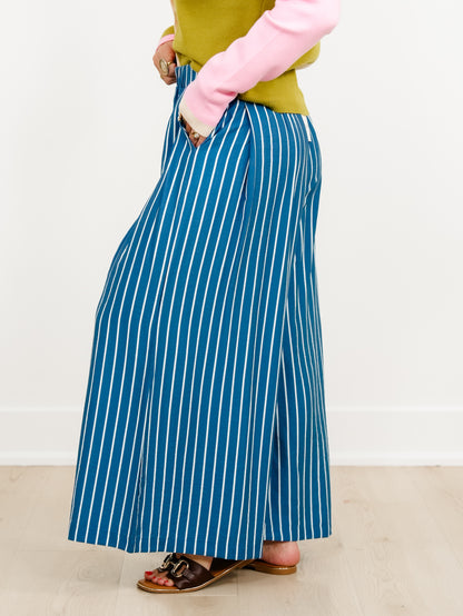 Plus/Reg stripe Elastic Waist Wide Leg Palazzo Pants - Freckled Poppy