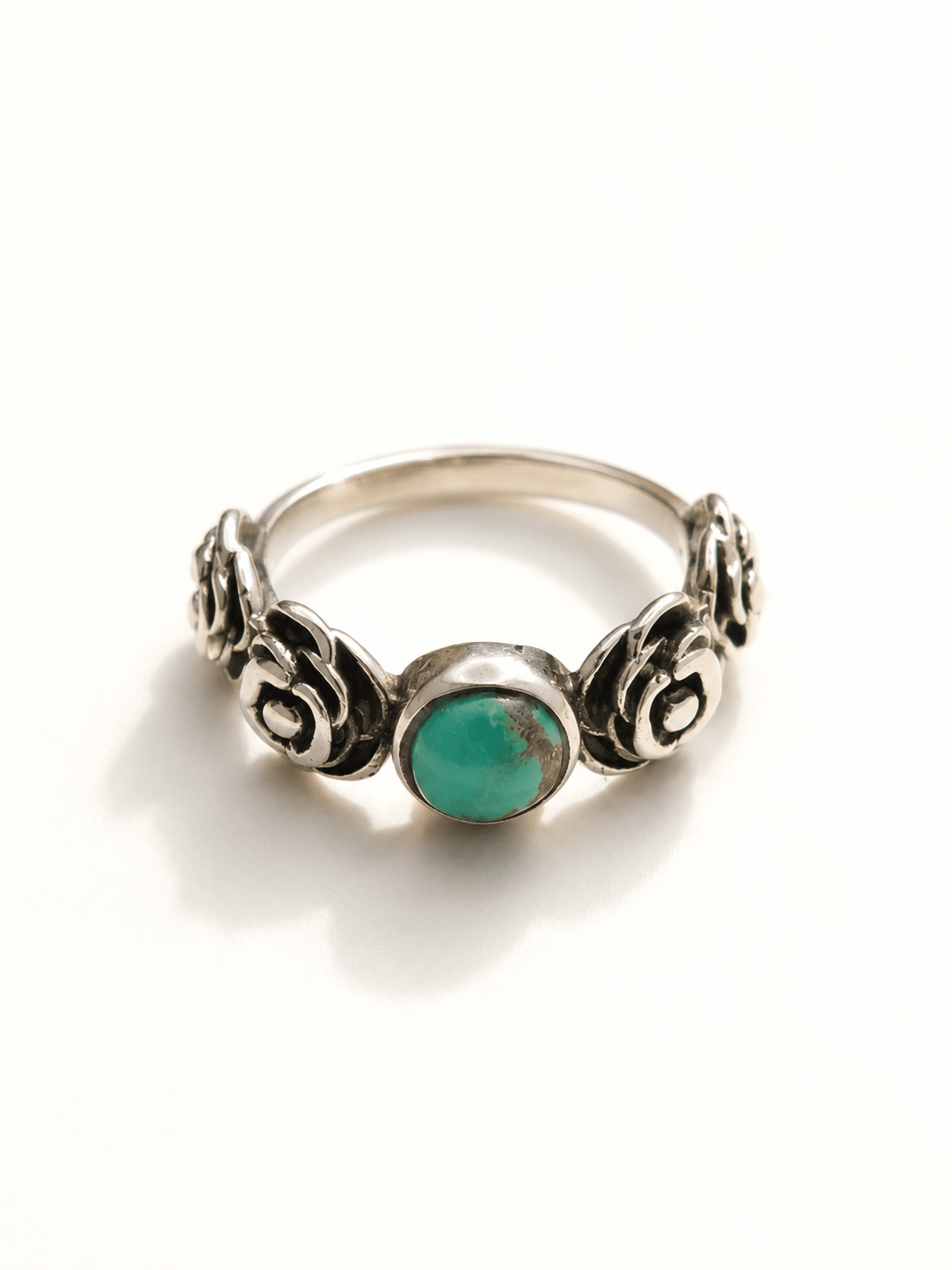BOHO SOL Silver and Turquoise Multi Rose Stacker Ring - Freckled Poppy