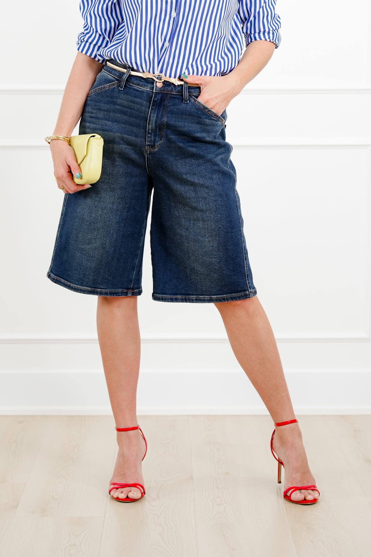 Judy Blue Dark Wash Jort - Freckled Poppy