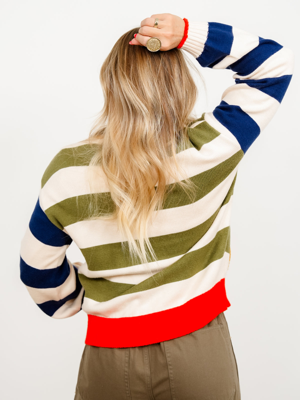 Multi Colored Stripe Long Sleeve Button Down Cardigan - Freckled Poppy