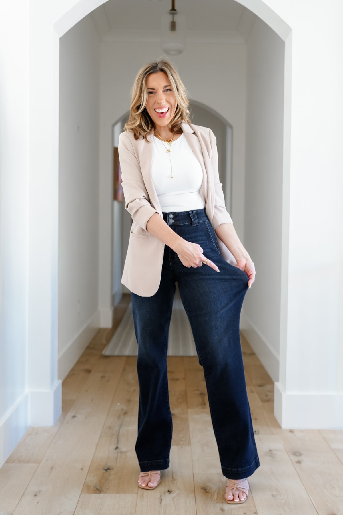 Restock! Judy Blue Multi Inseam "The Everly" Trouser Dark Wash Trouser Wide Leg Jeans