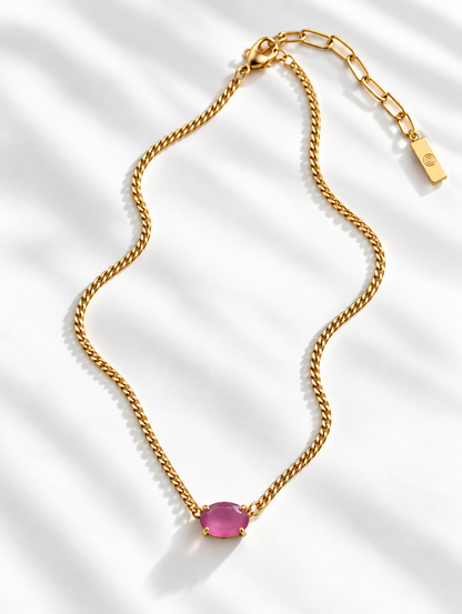 TOVA Iza Crystal Necklace - Freckled Poppy
