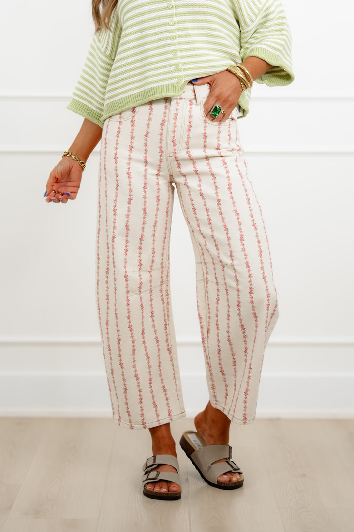 Floral Print Relaxed Lightweight Pants - Freckled Poppy