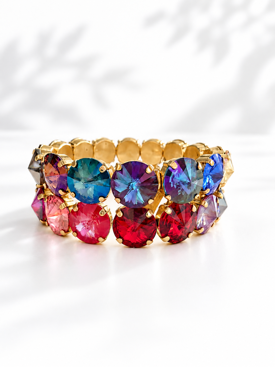 TOVA Olivia Mega 2 Strand Stretch Bracelet In Bohemian Crush - Freckled Poppy