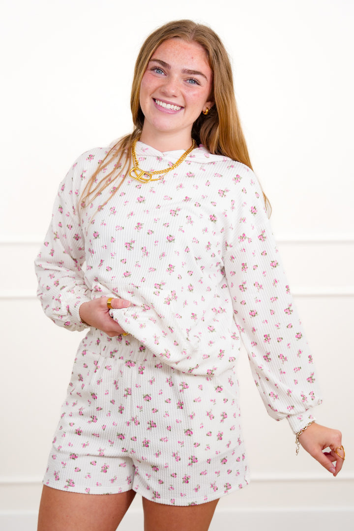 Floral Print Urban Ribbed Long Sleeve Top - Freckled Poppy