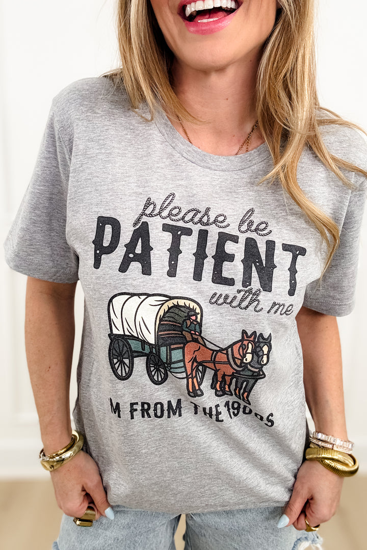 Plus/Reg Short Sleeve "Please Be Patient..." Graphic Tee - Freckled Poppy