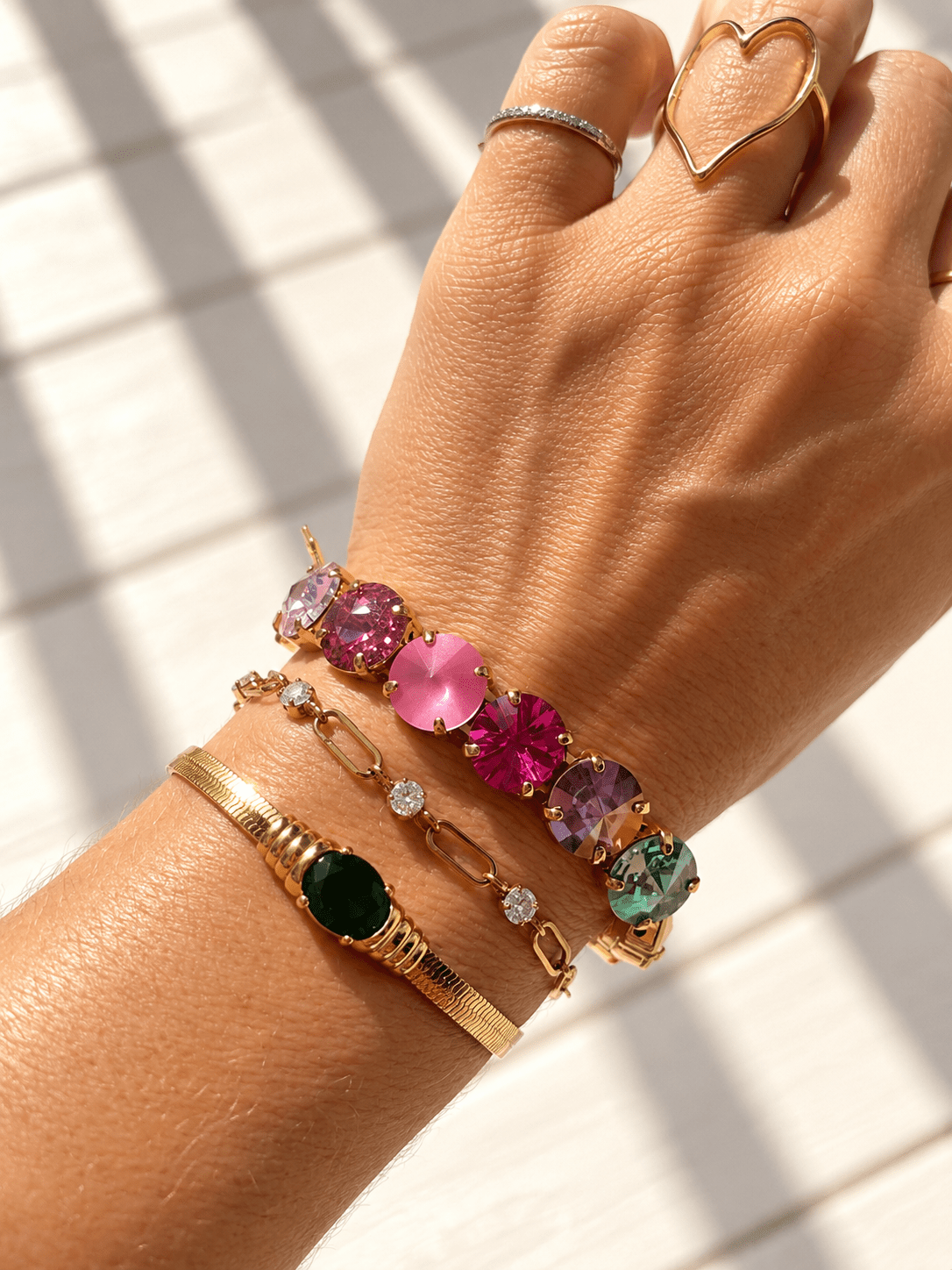 Restock! TOVA Croatia Colorful Crystal Stretch Bracelet - Freckled Poppy