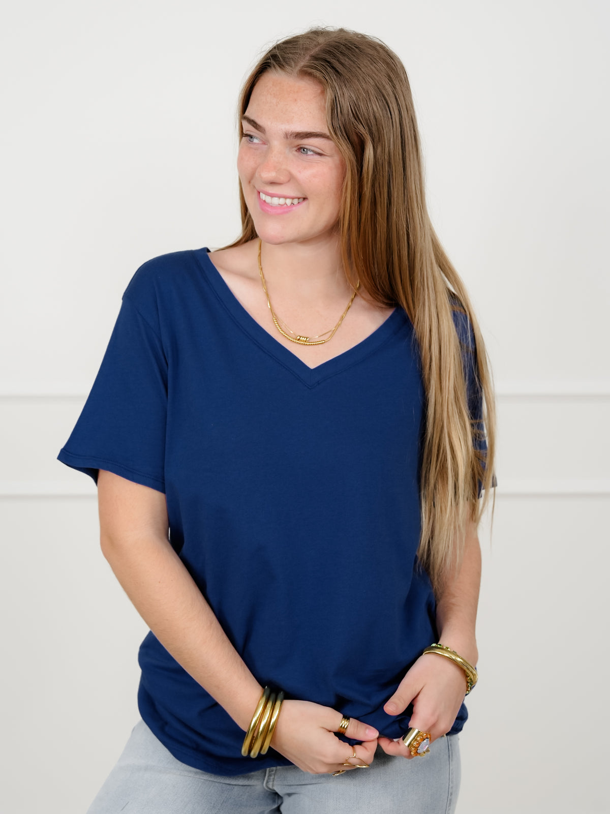 Door Buster! Plus/Reg Zenana Cotton Short Sleeve V Neck Tee - Freckled Poppy