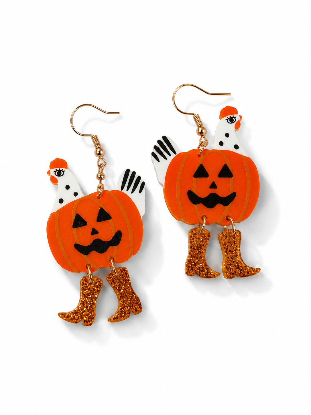 Halloween Cowboy Chicken Acrylic Dangle Earrings - Freckled Poppy