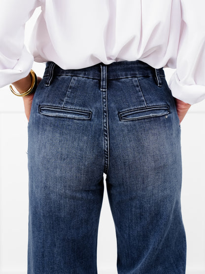 Mica High Rise Dark Wash Wide Leg Jeans - Freckled Poppy