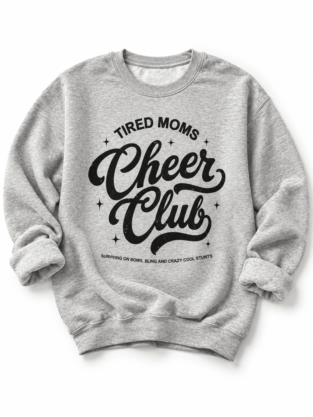Plus/Reg Long Sleeve "Tired Moms Cheer Club" Graphic Sweatshirt - Freckled Poppy