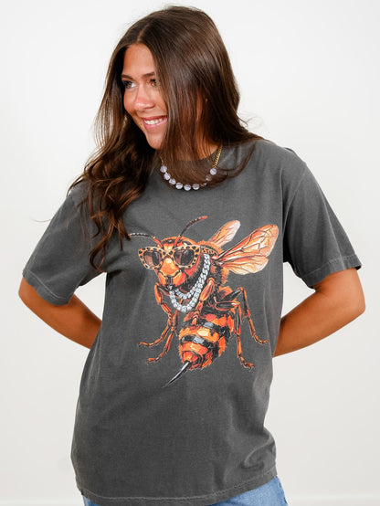 Plus/Reg Short Sleeve Glam Hornet Graphic Tee
