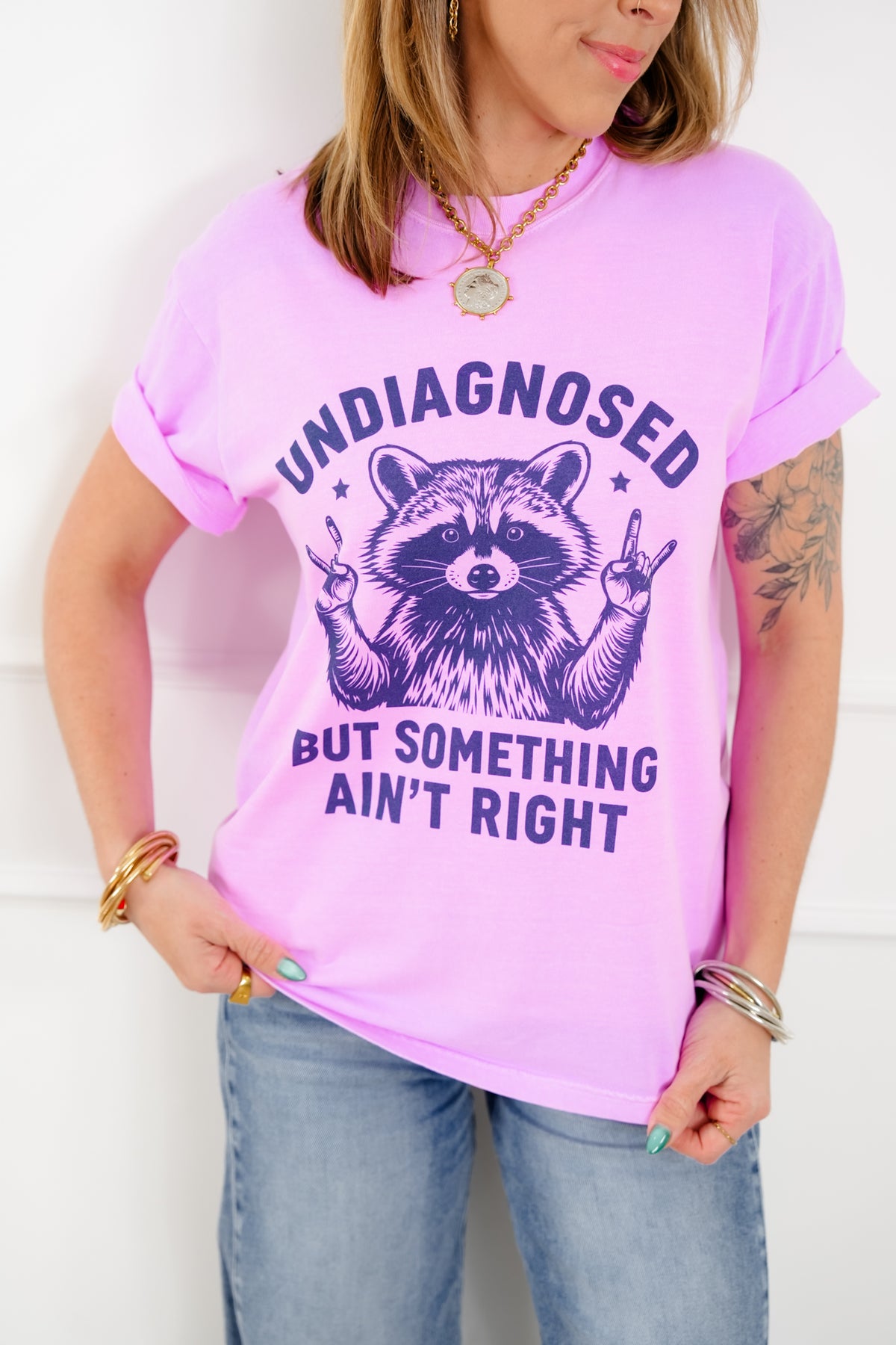Plus/Reg Short Sleeve "Undiagnosed" Graphic Tee - Freckled Poppy