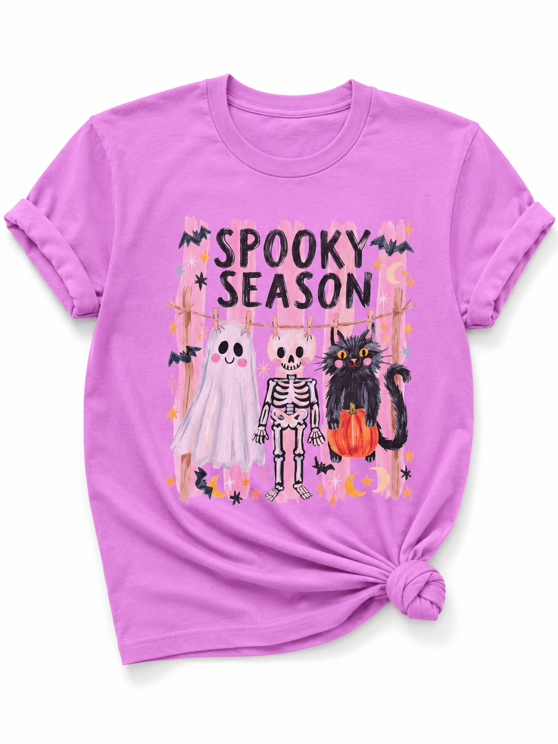 Plus/Reg Short Sleeve Spooky Season Whimiscal Halloween Graphic Tee - Freckled Poppy