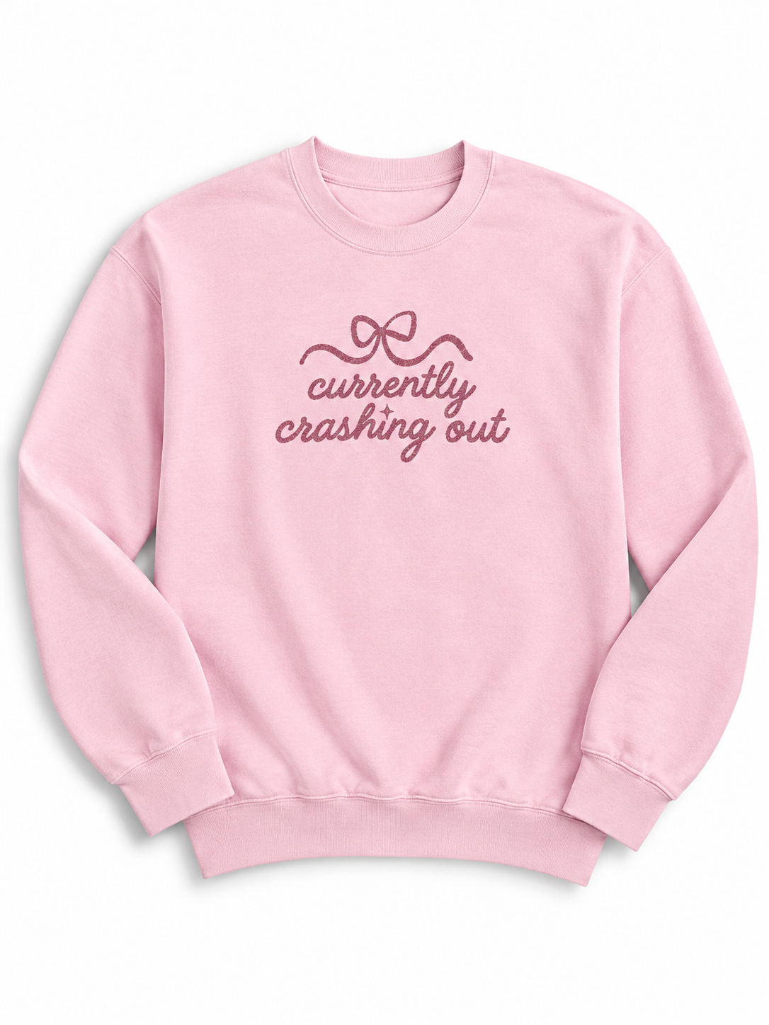 Plus/Reg Long Sleeve Currently Crashing Out Graphic Sweatshirt