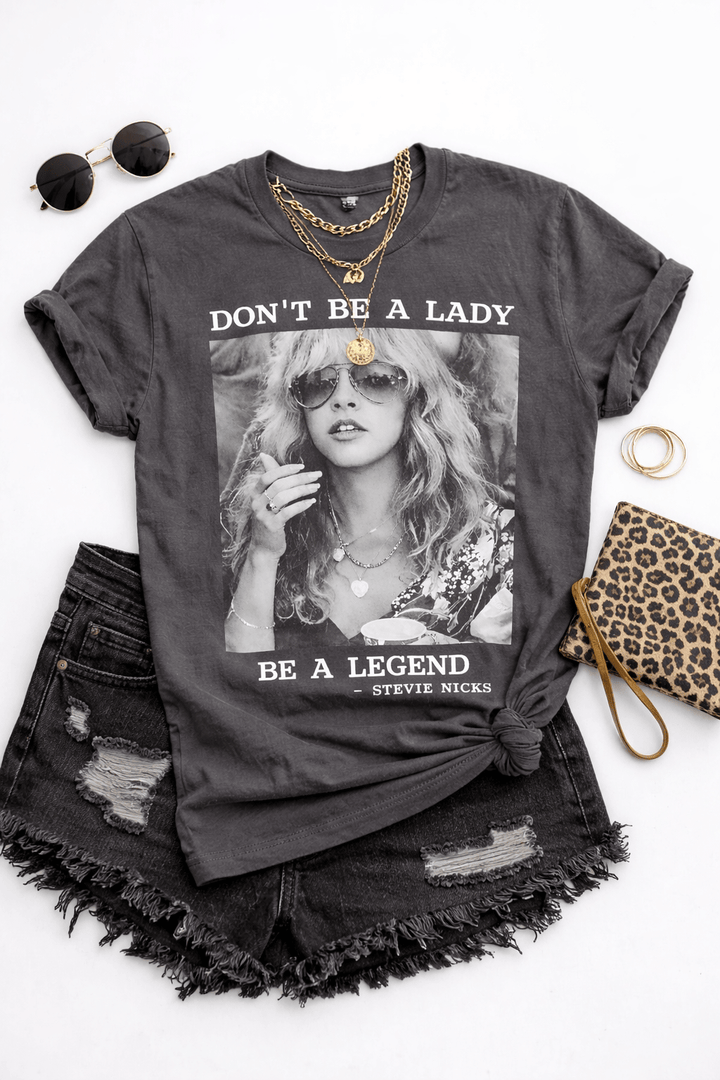 Plus/Reg Short Sleeve "Don't Be a Lady" Graphic Tee - Freckled Poppy