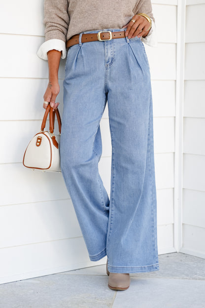 Risen The Windsor Relaxed Waist Wide Leg Jeans - Freckled Poppy