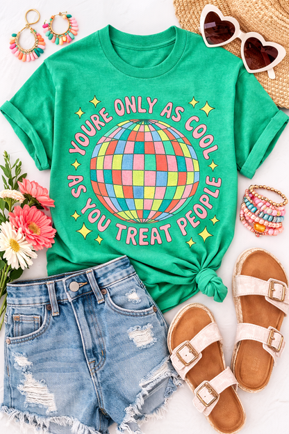 Plus/Reg Short Sleeve "You're Only As Cool..." Graphic Tee - Freckled Poppy