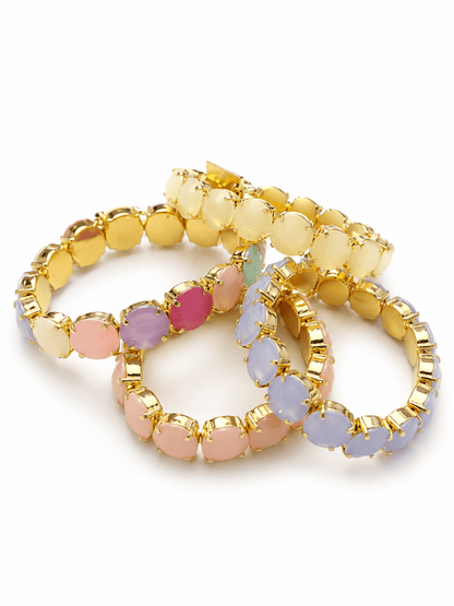 TOVA Croatia Gold Plated Opal Stretch Bracelet - Freckled Poppy