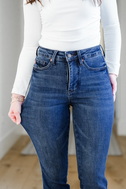 Judy Blue Meant for You Multi Inseam Tummy Control Bootcut Jeans - Freckled Poppy