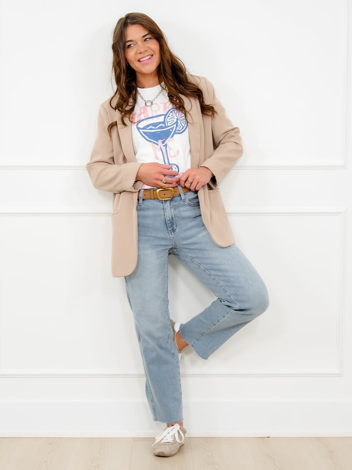 Judy Blue Mid Rise Medium Wash Straight Leg Ankle Jeans with Bandana Loop - Freckled Poppy