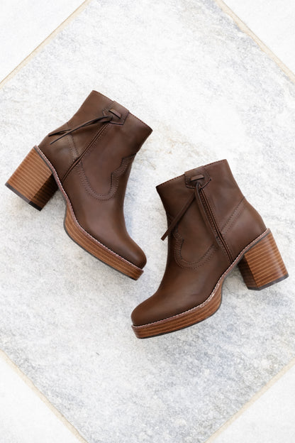 Yellow Box Western Inspired Vegan Leather Ankle Boot - Freckled Poppy