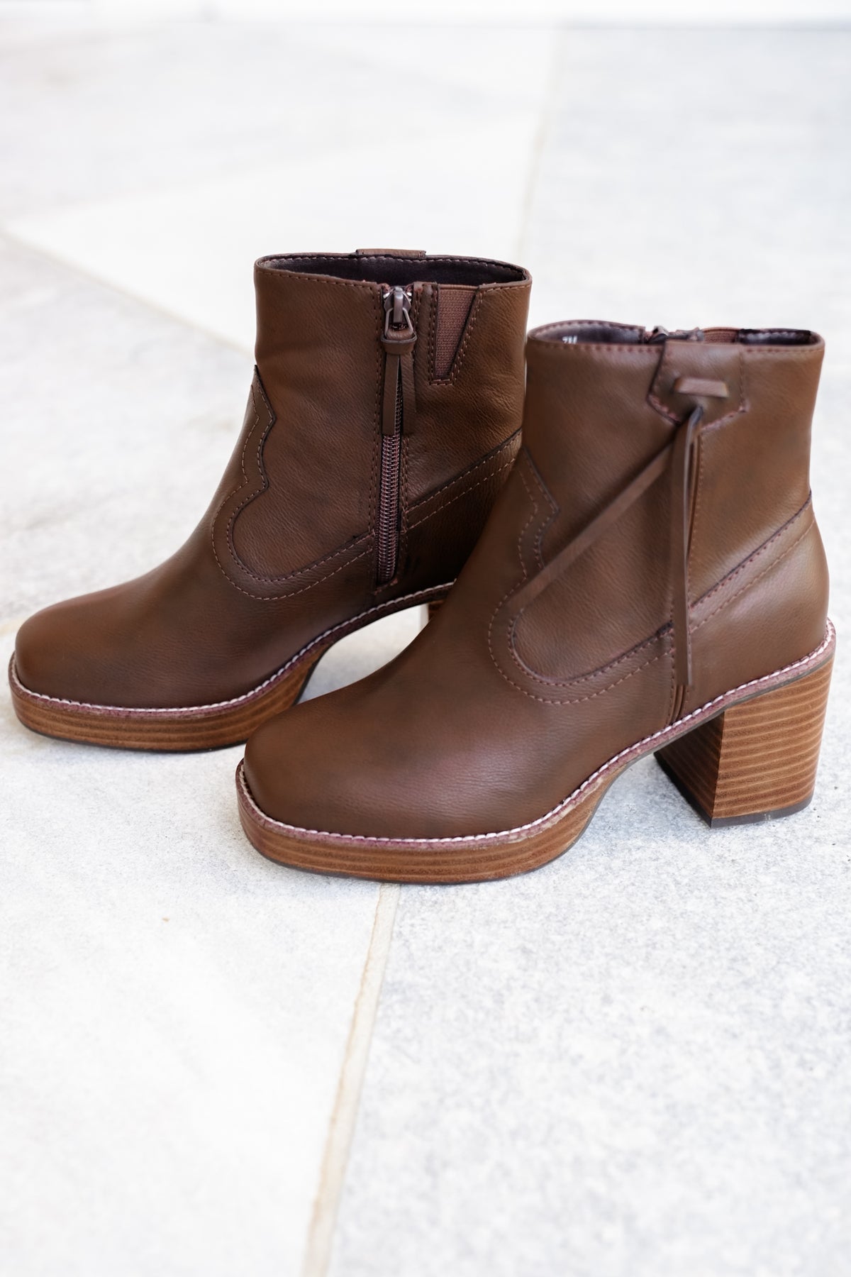 Yellow Box Western Inspired Vegan Leather Ankle Boot - Freckled Poppy