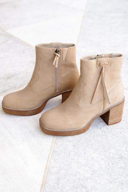 Yellow Box Western Inspired Vegan Leather Ankle Boot - Freckled Poppy