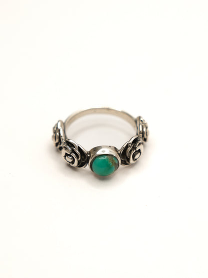BOHO SOL Silver and Turquoise Multi Rose Stacker Ring - Freckled Poppy