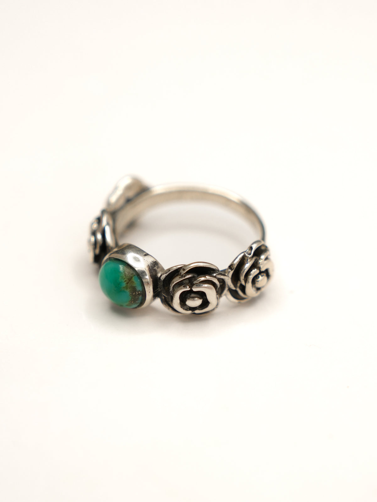 BOHO SOL Silver and Turquoise Multi Rose Stacker Ring - Freckled Poppy