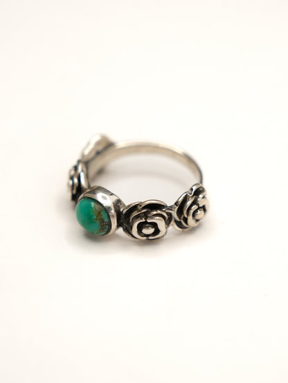 BOHO SOL Silver and Turquoise Multi Rose Stacker Ring - Freckled Poppy