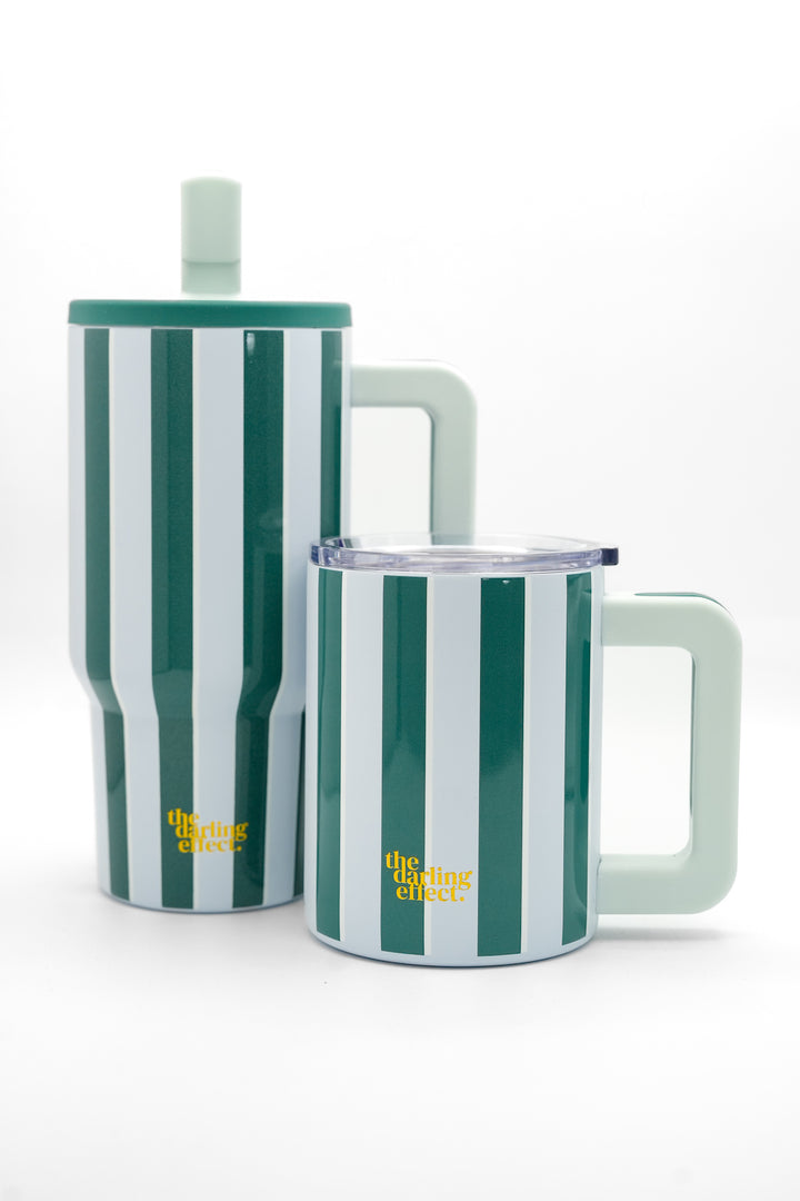 Sicily Stripes Teal Drinkware - Freckled Poppy