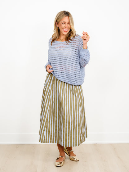 Loose Knit Long Sleeve BoatNeck Top - Freckled Poppy