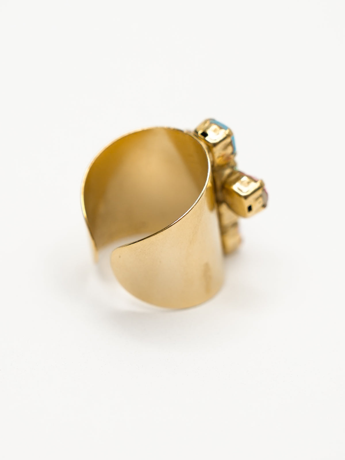 TOVA Baby Donatella Colorful Crystal Cross Ring - Freckled Poppy