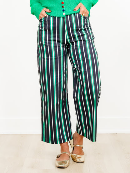 Multi Color Stripe High Waist Wide Leg Pants