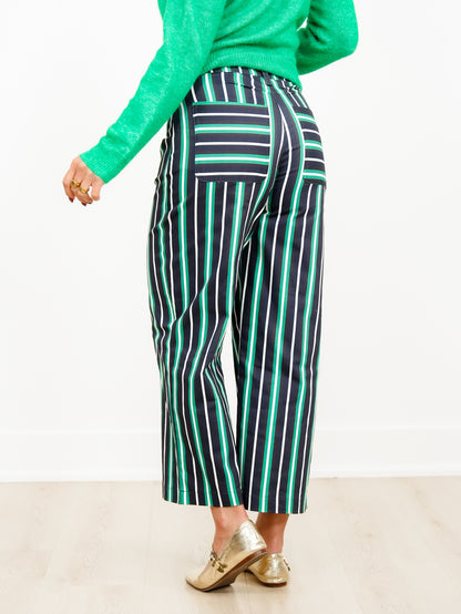 Multi Color Stripe High Waist Wide Leg Pants
