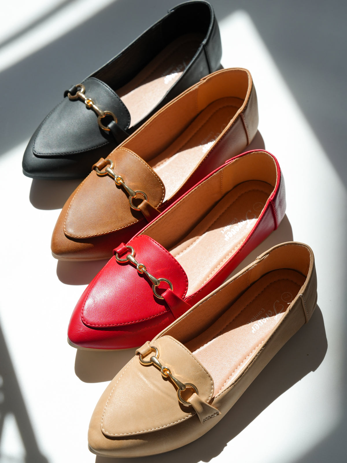 Chic Vegan Leather Slip On Loafers - Freckled Poppy