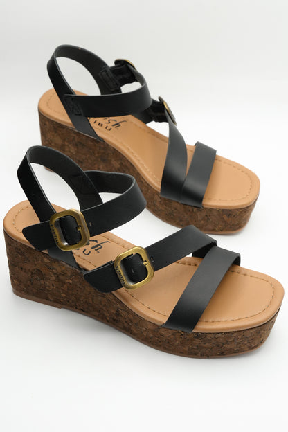 Blowfish Vegan Leather Cork Platform Wedge Sandal - Freckled Poppy